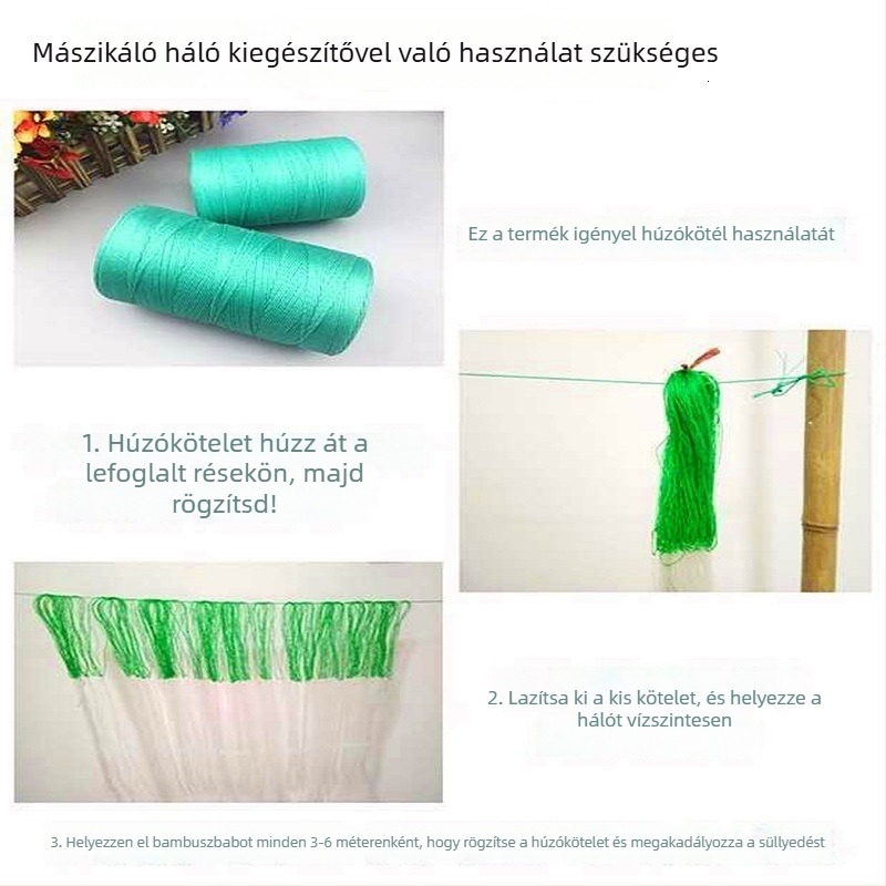 Műanyag kapaszkodó háló kertbe