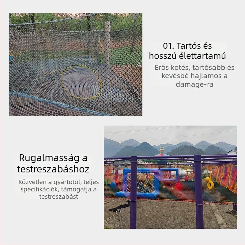 Kültéri trambolin háló – Erdő témájú mászóháló gyerekjátszótérhez, biztonsági védelem, Shandong eredetű, Hongxuan márka