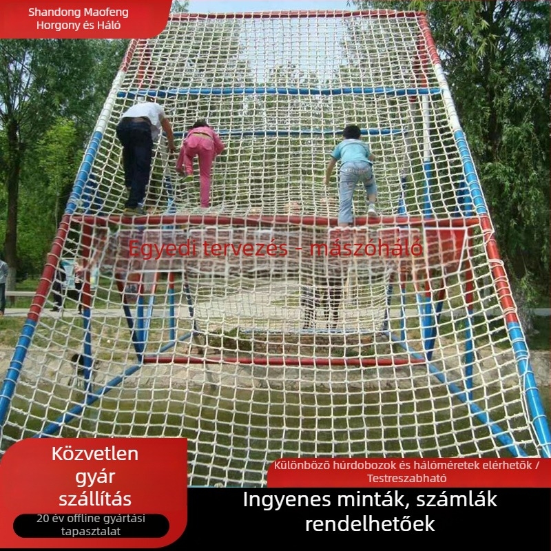 Mászóháló játszótéri felszereléshez – poliészter, mászásvédelmi funkció, egyedi testreszabás