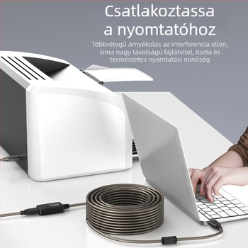 USB 2.0 bővítőkábel U201, USB interfész, oxigénmentes réz, injektáló öntés, hosszok 5,1 m, 15,2 m és 30 m