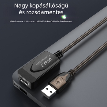 USB 2.0 bővítőkábel U201, USB interfész, oxigénmentes réz, injektáló öntés, hosszok 5,1 m, 15,2 m és 30 m