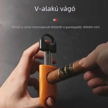 Három darabos készlet rozsdamentes acél dohányvágóhoz ABS műanyag fogantyúval, V-alakú formával