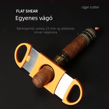 Három darabos készlet rozsdamentes acél dohányvágóhoz ABS műanyag fogantyúval, V-alakú formával