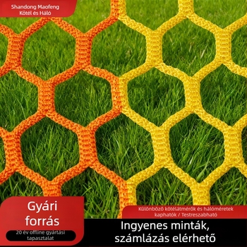 Színes csomómentes háló hatszögletű szemekkel sportpályák kerítéséhez, puha védőháló pályákra, síközpontok védőkerítéséhez