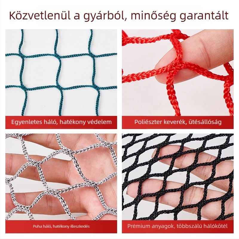 Színes csomómentes háló hatszögletű szemekkel sportpályák kerítéséhez, puha védőháló pályákra, síközpontok védőkerítéséhez