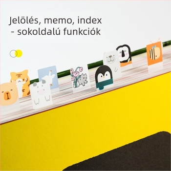 Átlátszó PET index jegyzetek állatfigurákkal — öntapadós; IP jogok: Nem engedélyezettek