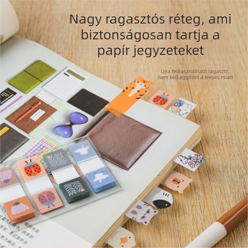 Átlátszó PET index jegyzetek állatfigurákkal — öntapadós; IP jogok: Nem engedélyezettek