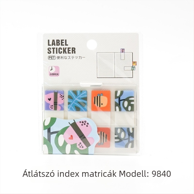 Átlátszó PET index jegyzetek állatfigurákkal — öntapadós; IP jogok: Nem engedélyezettek