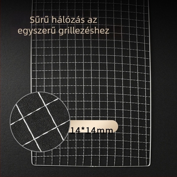 Rozsdamentes acél téglalap alakú grillrács nano tapadásmentes bevonattal, korrózióálló, többfunkciós háló