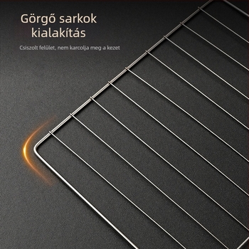 Rozsdamentes acél téglalap alakú grillrács nano tapadásmentes bevonattal, korrózióálló, többfunkciós háló