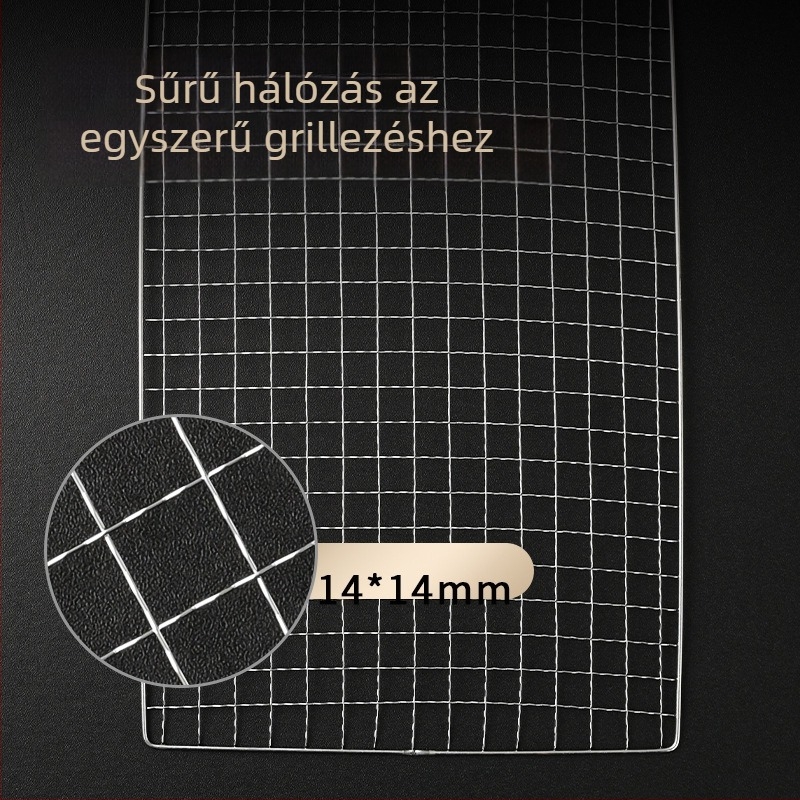 Rozsdamentes acél téglalap alakú grillrács nano tapadásmentes bevonattal, korrózióálló, többfunkciós háló