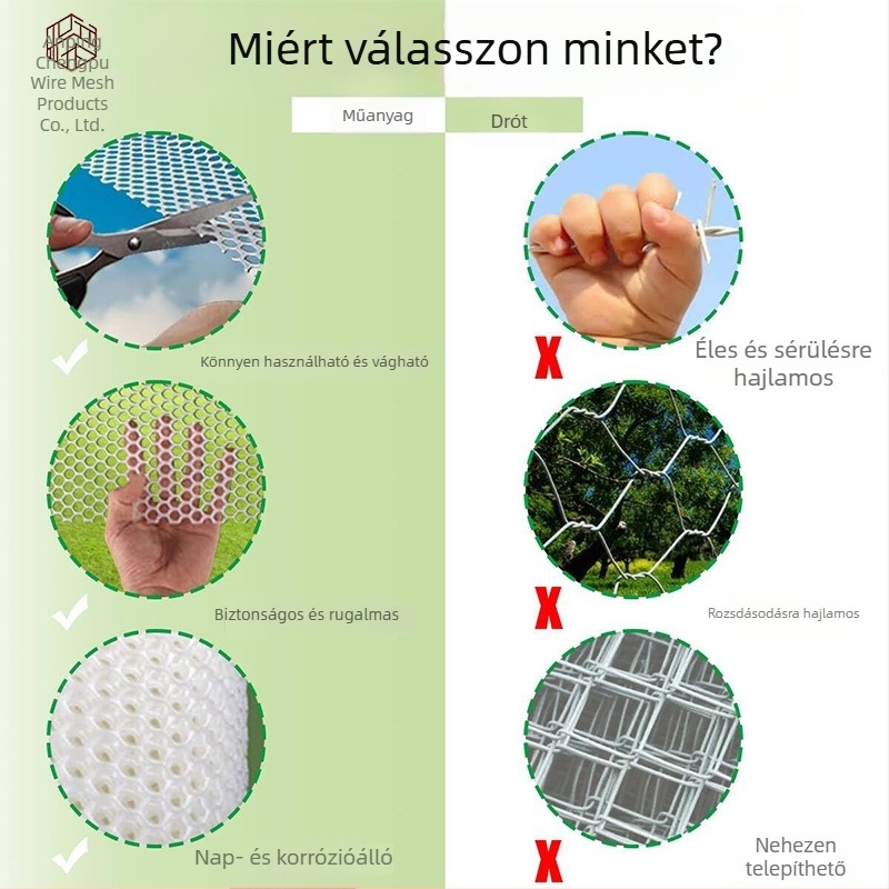 Műanyag hálós balkonvédő kerítés, esés- és szivárgás elleni védelemmel, tenyésztési célra