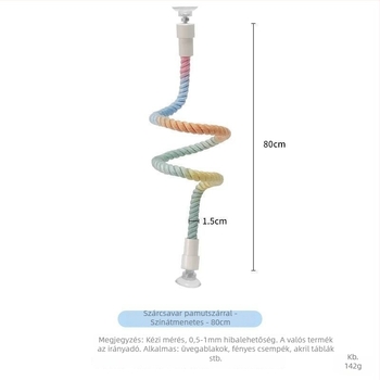 Papagáj pamutszálas mászójáték forgó létrával – rágó játék felnőtt madarak számára