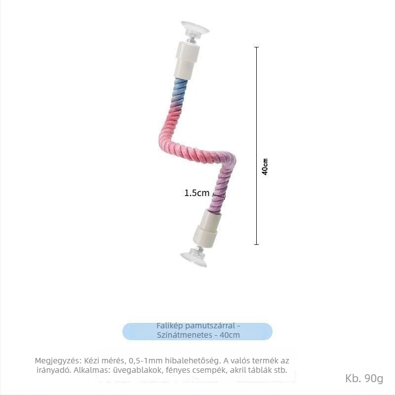 Papagáj pamutszálas mászójáték forgó létrával – rágó játék felnőtt madarak számára
