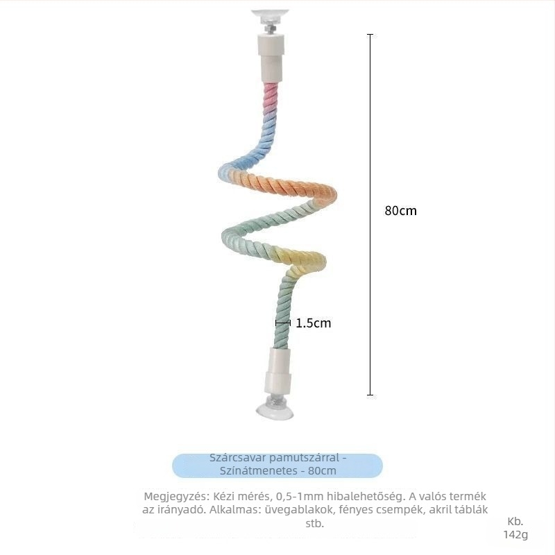 Papagáj pamutszálas mászójáték forgó létrával – rágó játék felnőtt madarak számára