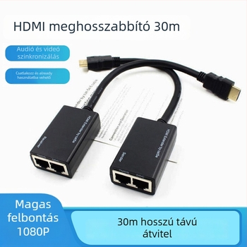 HDMI-hosszabbító két RJ45 porttal, 1080p@60Hz, 1920x1080, modell He30