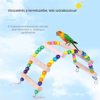 Madárhordozó létra játék lengő gyűrűkkel — oktató mászó létra papagájok és cockatiel számára • Típus: Madár létra • Faj: Madár • Importált: Nem