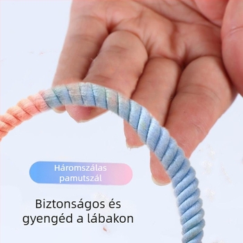 Papagáj kötélkapaszkodó pamutból, forgó kivitel, állvánnyal és hintázó funkcióval