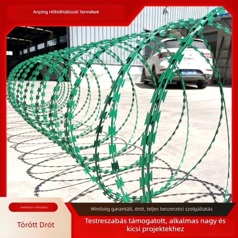 304 rozsdamentes acélból készült pengés drót; egysoros sodrású szál; Warlington-stílusú elrendezés; jobbkezes csavarás; szakítóerő opcionális; Heng'anwo márka