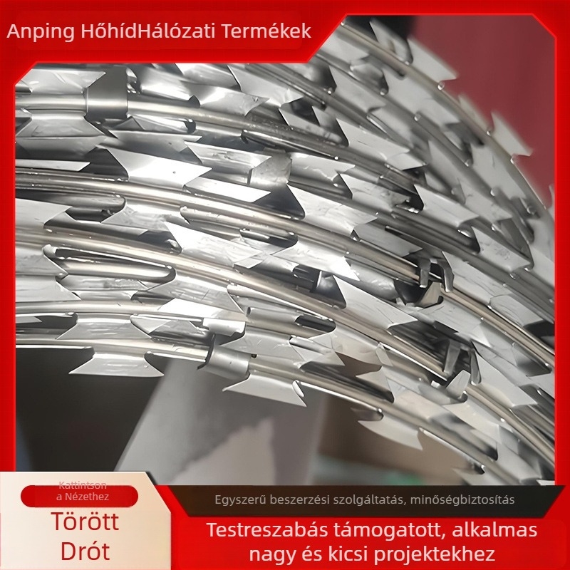 304 rozsdamentes acélból készült pengés drót; egysoros sodrású szál; Warlington-stílusú elrendezés; jobbkezes csavarás; szakítóerő opcionális; Heng'anwo márka