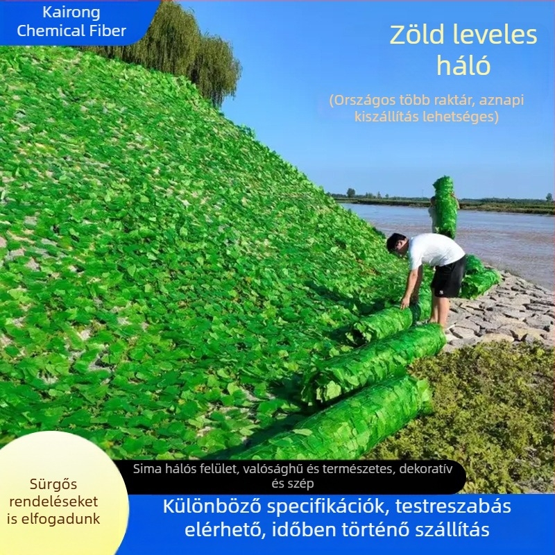Mesterséges zöld leveles háló kerítésekhez és lejtőkhöz