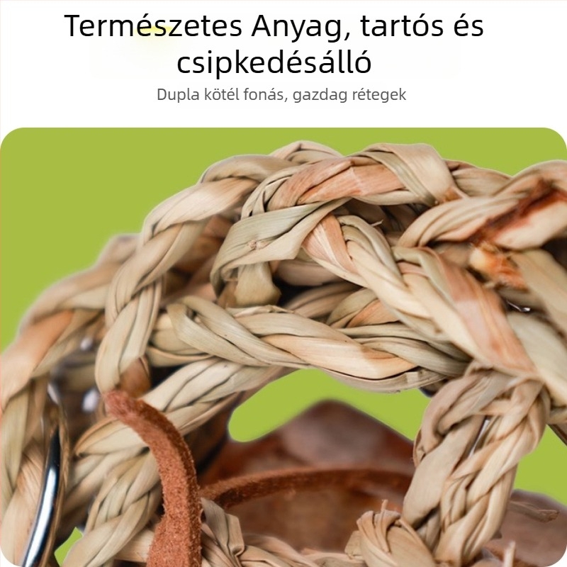 Papagájmászóhálós játékkészlet cockatiel számára – rágó játék tigermintás és peónia motívummal, teljes madárjáték-gyűjtemény