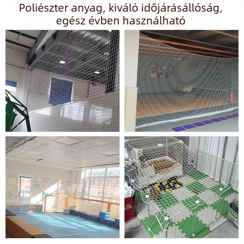 Poliészter csomómentes háló futballpályákhoz és golfpályákhoz, négyszögletes kerítéshez és lépcsővédő háló