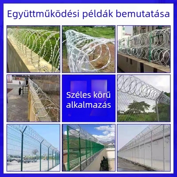 304 rozsdamentes acélból készült pengeszál huzal, dupla csavarodás, Shirú stílus, jobb oldali csavarás, izoláció és lopás elleni védelem