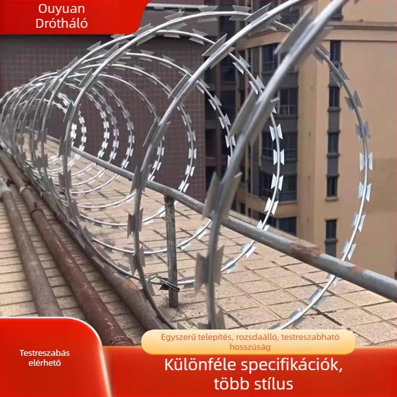 Személyre szabható tövisdrótos kerítés — dupla csavarás, 304 rozsdamentes acél galvanizált, jobb oldali tekerés, izoláció és lopás elleni védelem