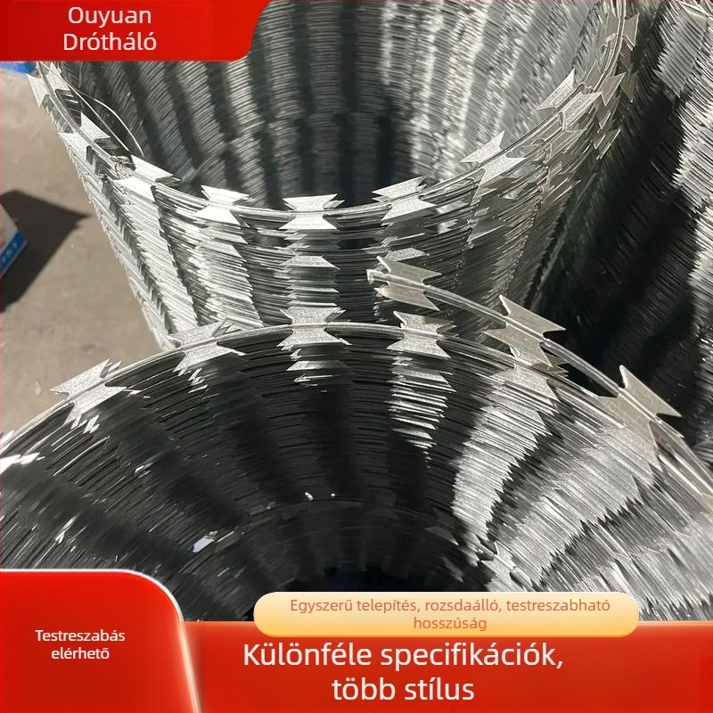Személyre szabható tövisdrótos kerítés — dupla csavarás, 304 rozsdamentes acél galvanizált, jobb oldali tekerés, izoláció és lopás elleni védelem