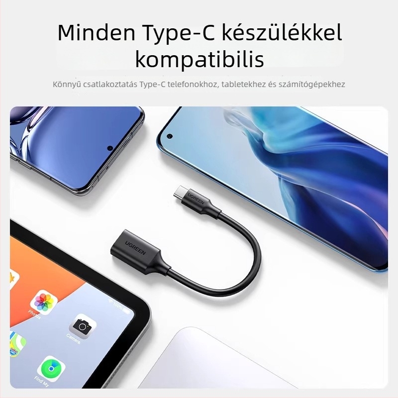 Green Alliance OTG adapter USB-C-ről USB 3.0 női porttal, OTG adatkábellel telefonhoz és számítógéphez