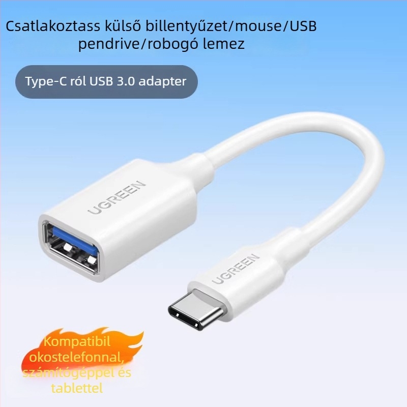 Green Alliance OTG adapter USB-C-ről USB 3.0 női porttal, OTG adatkábellel telefonhoz és számítógéphez
