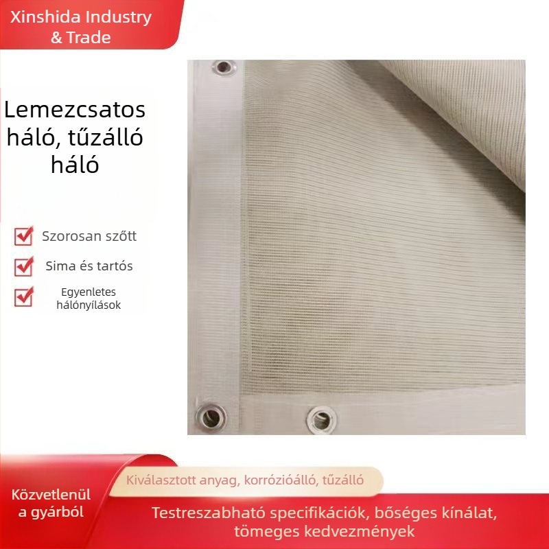 Tűzálló háló PVC bevonattal és fehér éllel építőipari állványokhoz