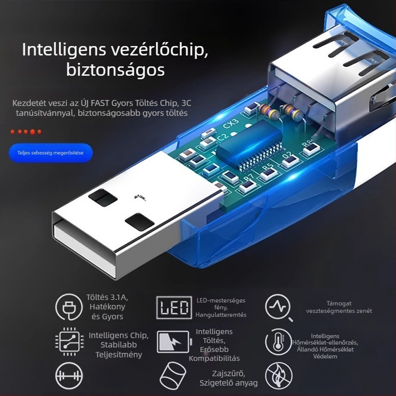 Pure autós USB kettős töltő és adat-elosztó, USB autós adapter, MP3 kompatibilis, modell 3.1 mA
