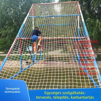 Kültéri gyerekek mászóháló edzésre, leesés elleni háló poliészter ipari szálból, kötélátmérő 6–16 mm, tartósság 150