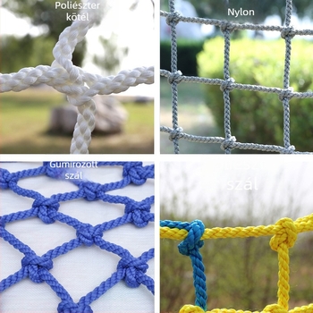 Kültéri gyerekek mászóháló edzésre, leesés elleni háló poliészter ipari szálból, kötélátmérő 6–16 mm, tartósság 150