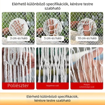 Teherháló kamionokhoz és konténerekhez, védőháló zuhanás ellen, rögzítésre, dekoratív akasztás