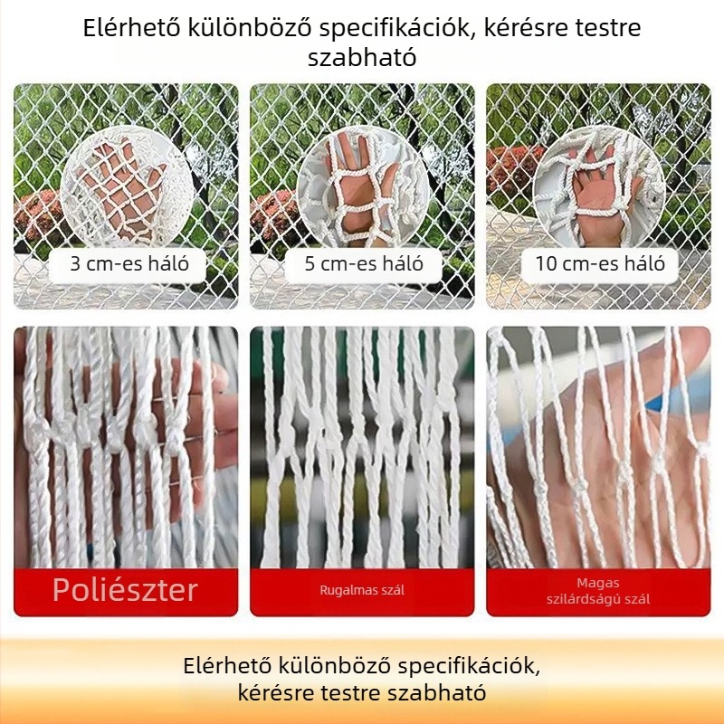 Teherháló kamionokhoz és konténerekhez, védőháló zuhanás ellen, rögzítésre, dekoratív akasztás