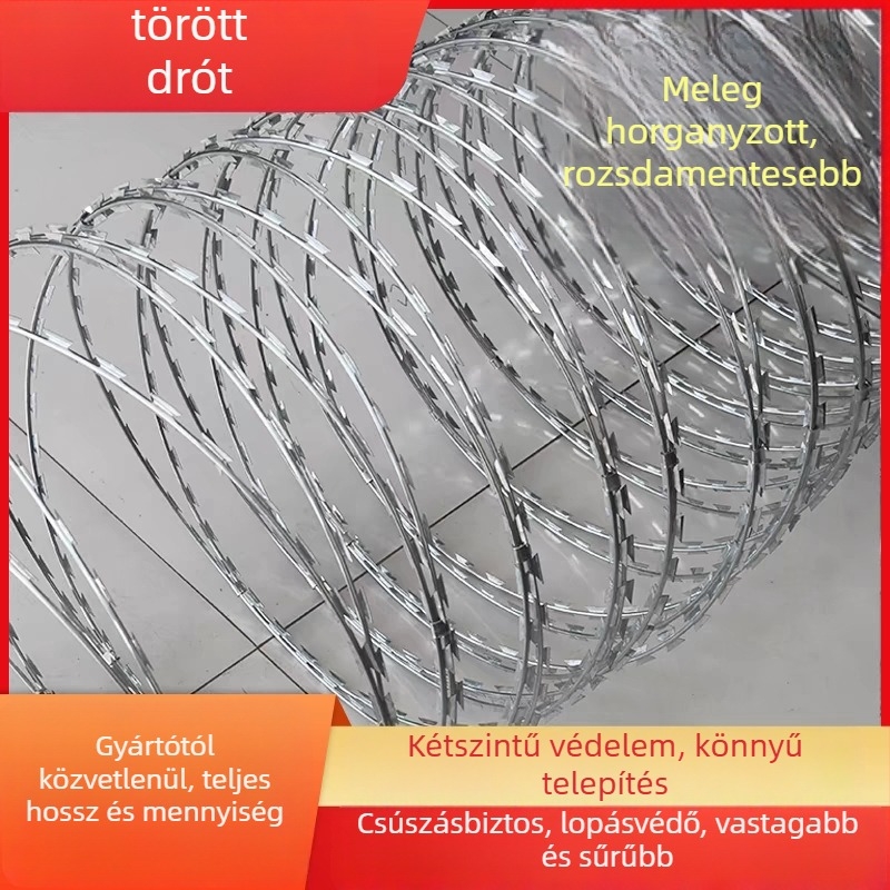 Galvanizált rozsdamentes acélból készült pengés drót, kettős csavarodás, Siro stílus, jobb oldali csavarodás, testreszabott húzószilárdság, Fang di