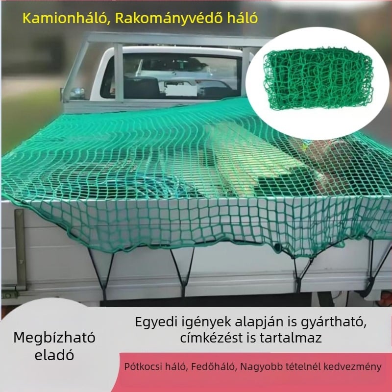 Polietilén biztonsági esésvédő háló teherautók és konténerek számára, kötésmentes hálófedél