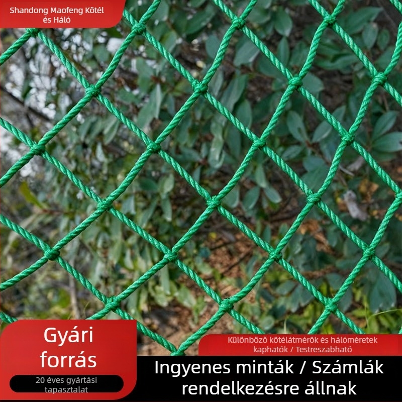 Polietilén baseballpálya körhálózatok, különféle helyszínek védőhálózatai, elválasztó mennyezeti hálók, golfpálya hálózatok