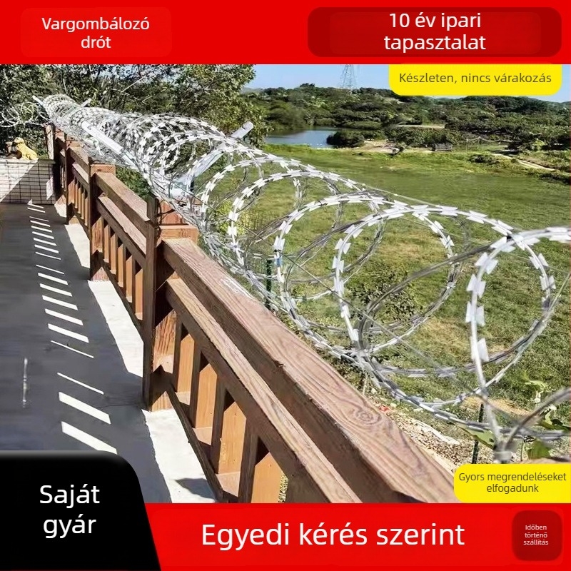 Horganyzott anti-mászás drótháló kettős csavarodással, többfonalas szerkezet, Siro-stílus, jobb forgás