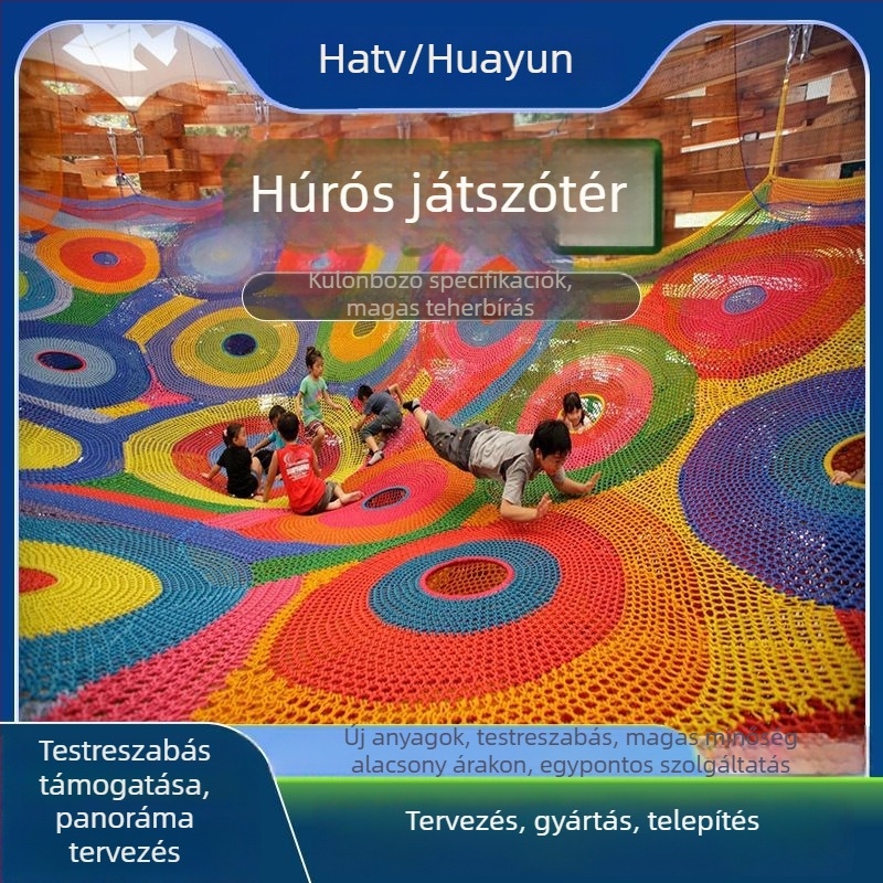 Szabadban használható džungli-mágikus háló trambulin – nylon kötél, mászóháló, nagy nem szabvány háló bővítés, testreszabható