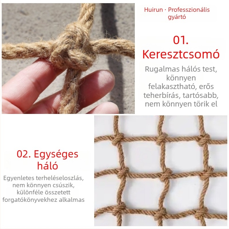 Kézzel szőtt kenderháló, akasztáshoz és mászáshoz, dekoratív falidísz és válaszfal bárhoz