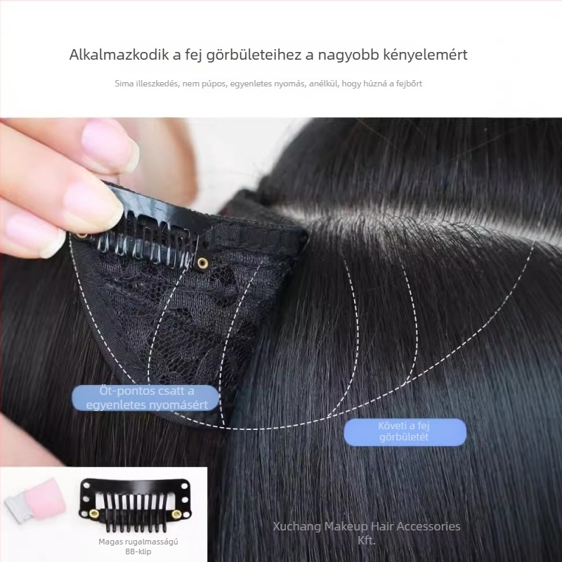 Női egy darabos paróka - hosszú, hullámos, nagy hullámokkal, hőálló szálak, modell EX18, Koreai stílus