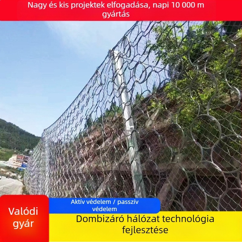 Aktív lejtővédő háló, modell Active Slope Protection Net, anyag: acél sodrony, funkció: lejtővédelem