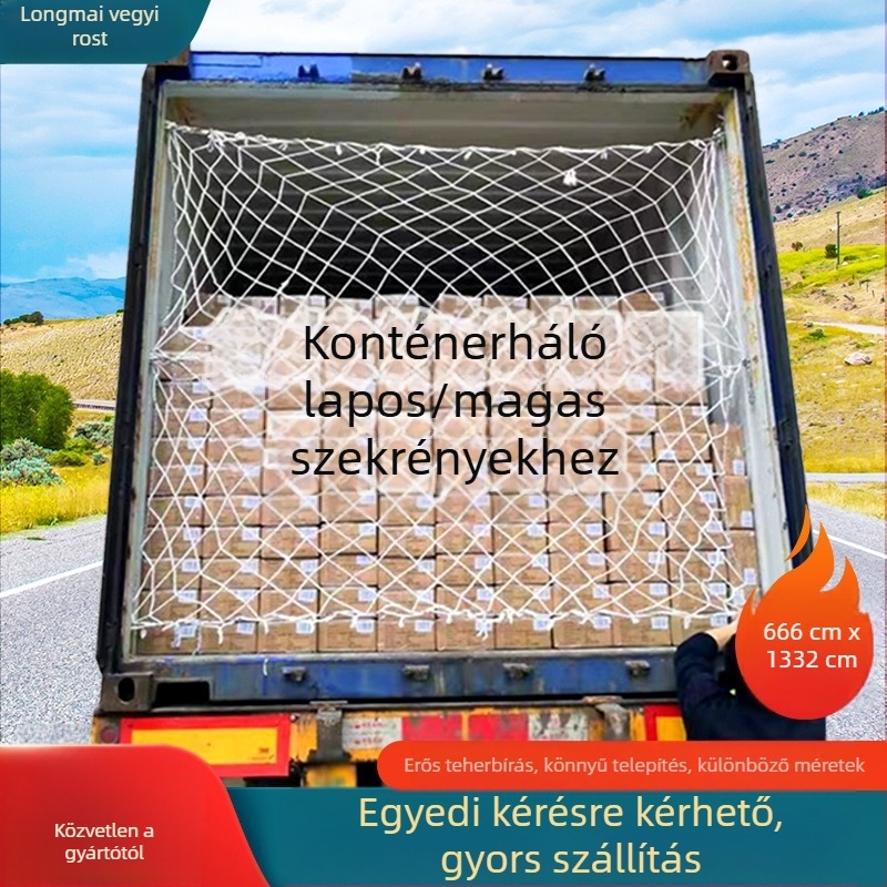 Konténerszállítási háló — leesés elleni megerősítés, védő izoláció, jármű lezáró háló