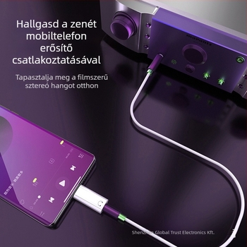 USB-C-től 3,5 mm fejhallgató adapter DAC-szal és töltési porttal