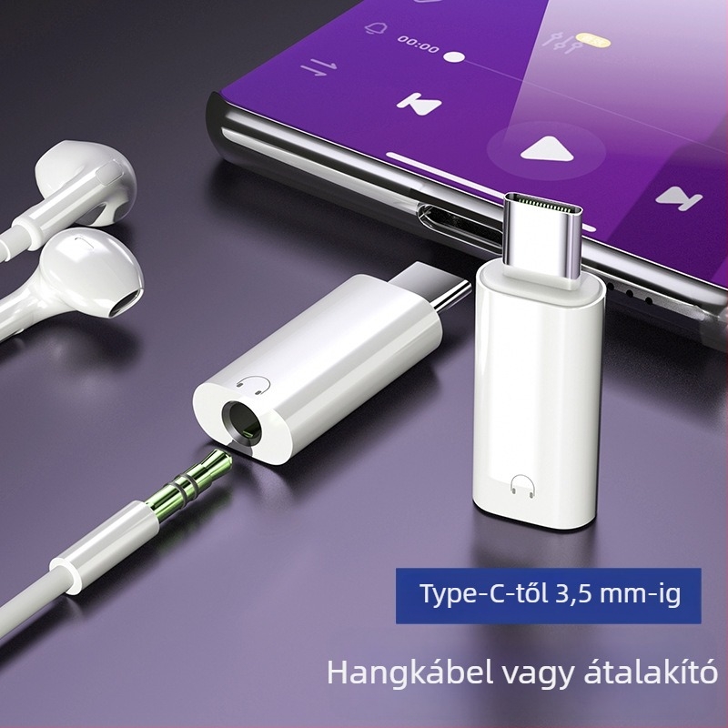 USB-C-től 3,5 mm fejhallgató adapter DAC-szal és töltési porttal