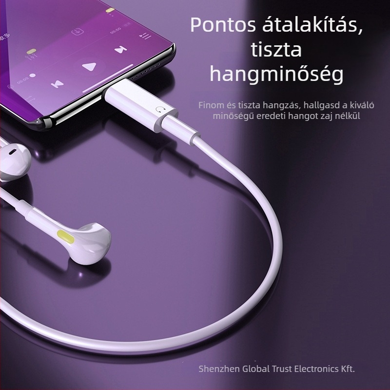 USB-C-től 3,5 mm fejhallgató adapter DAC-szal és töltési porttal